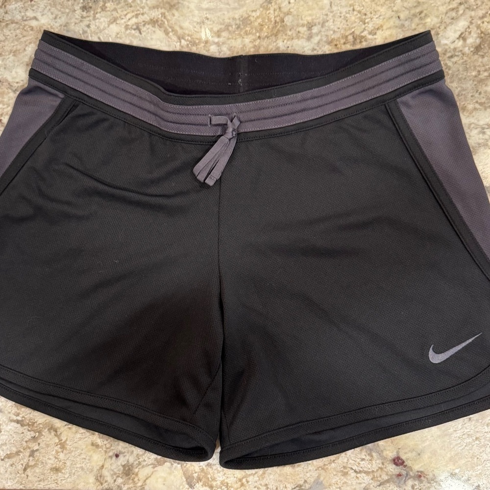 Nice Nike Fit Dry Womens Running Shorts medium Black gray‎ Good Condition F1.2